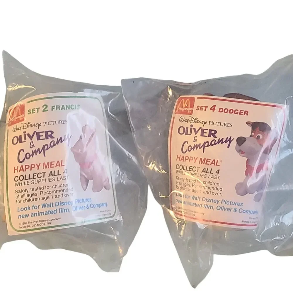 1988 McDonald's Disney Oliver and Company Set Of Four Happy Meal Toy new